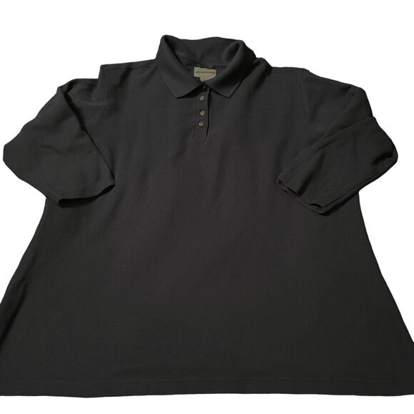 WearGuard For Work Mens Polo Shirt Black Size XL 100% Cotton Style 3480 Collar - Picture 1 of 12
